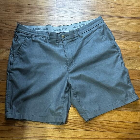 Lands End Grey Traditional Fit Shorts - Picture 1 of 11